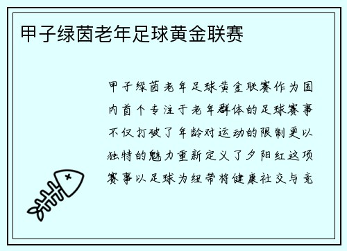 甲子绿茵老年足球黄金联赛